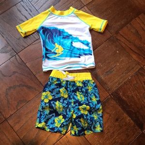 2T Cabana Beach Rash Guard and Swim Trunks